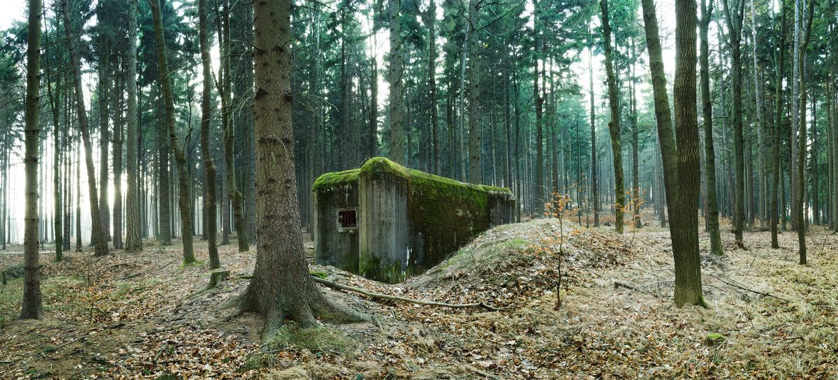 Well preserved infantry cabin (bunker) model 37 with partly removed frontal bank.